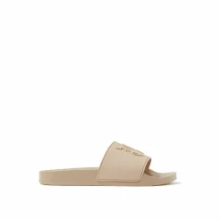 Femme Palm Angels Sandales Plates^Slides monogram beiges
