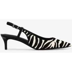 Slingbacks en Cuir Doreen noir/blanc - Talon 5.1 cm-Michael Kors Chaussures