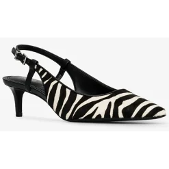 Slingbacks en Cuir Doreen noir/blanc - Talon 5.1 cm-Michael Kors Chaussures