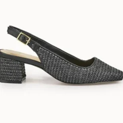 Femme Cosmoparis Sandales À Talons^Slingbacks Zela vegan noires - Talon 6 cm
