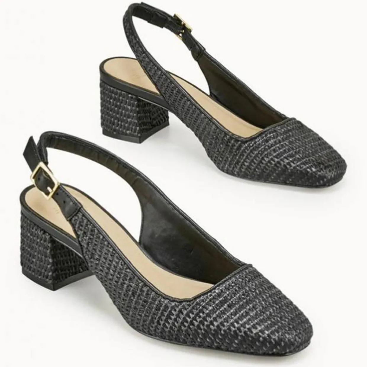 Femme Cosmoparis Sandales À Talons^Slingbacks Zela vegan noires - Talon 6 cm