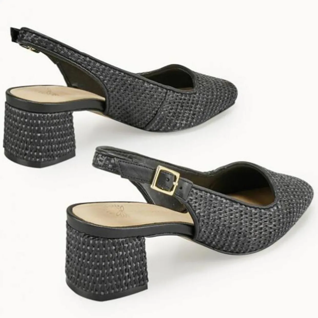 Femme Cosmoparis Sandales À Talons^Slingbacks Zela vegan noires - Talon 6 cm
