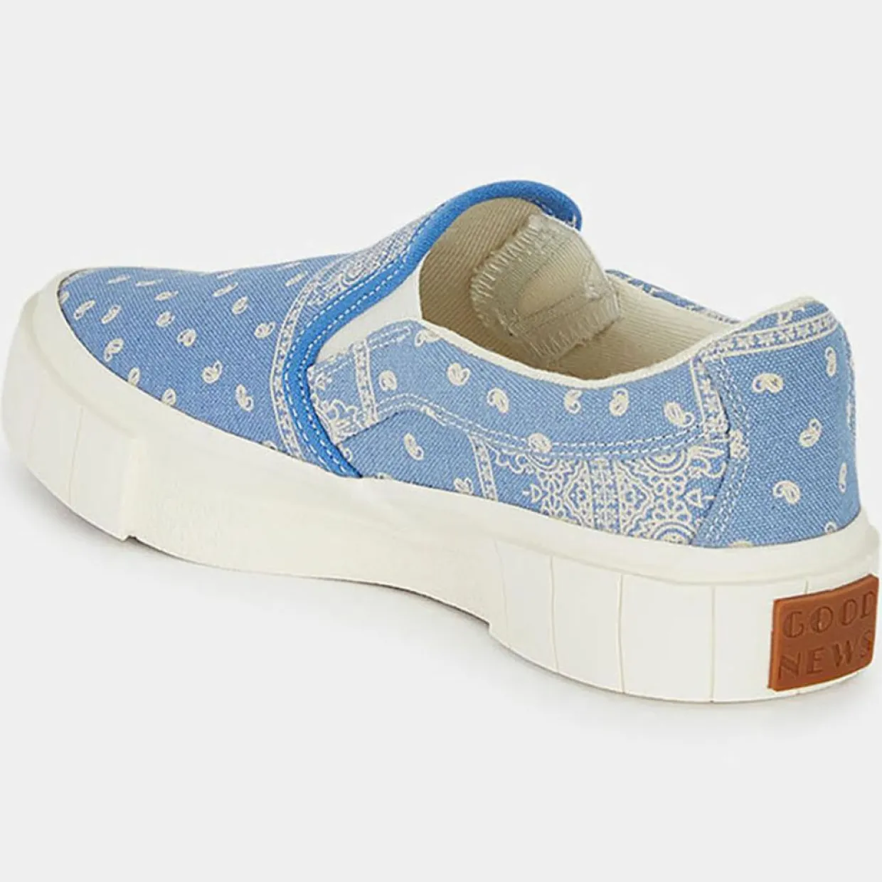 Femme Good News Baskets^Slip On en Coton Bio Juno bleu/blanc