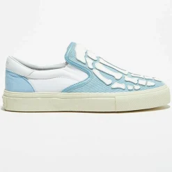 Slip On en Cuir & Textile Corduro bleu/blanc-Amiri Best