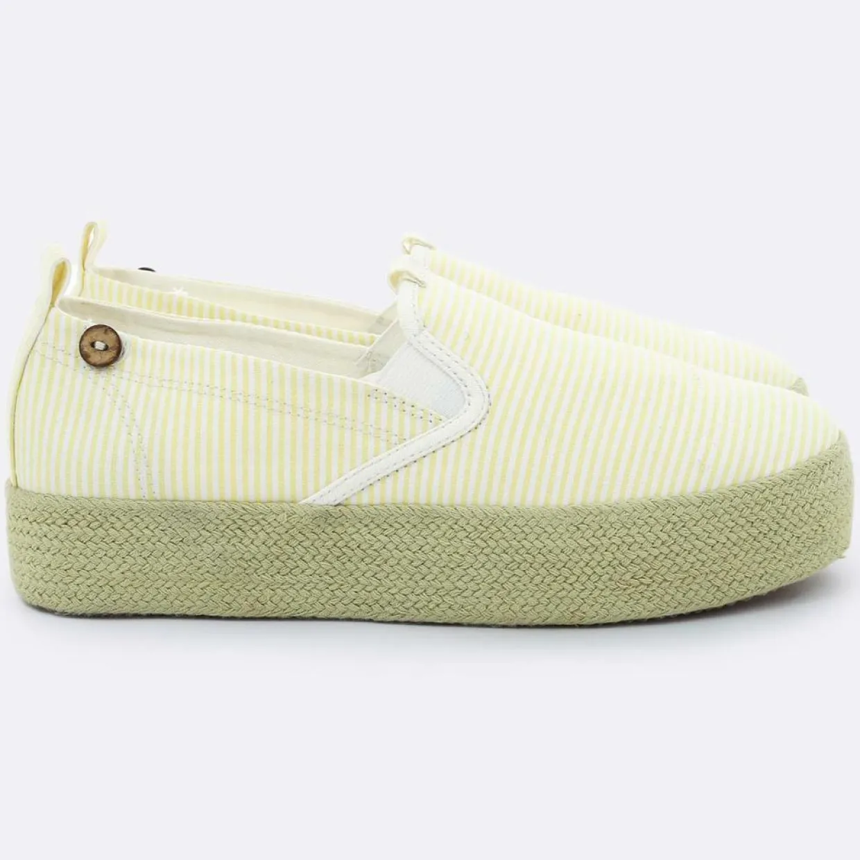 Femme Faguo Baskets^Slip-on à plateforme Lebanon rayées jaunes