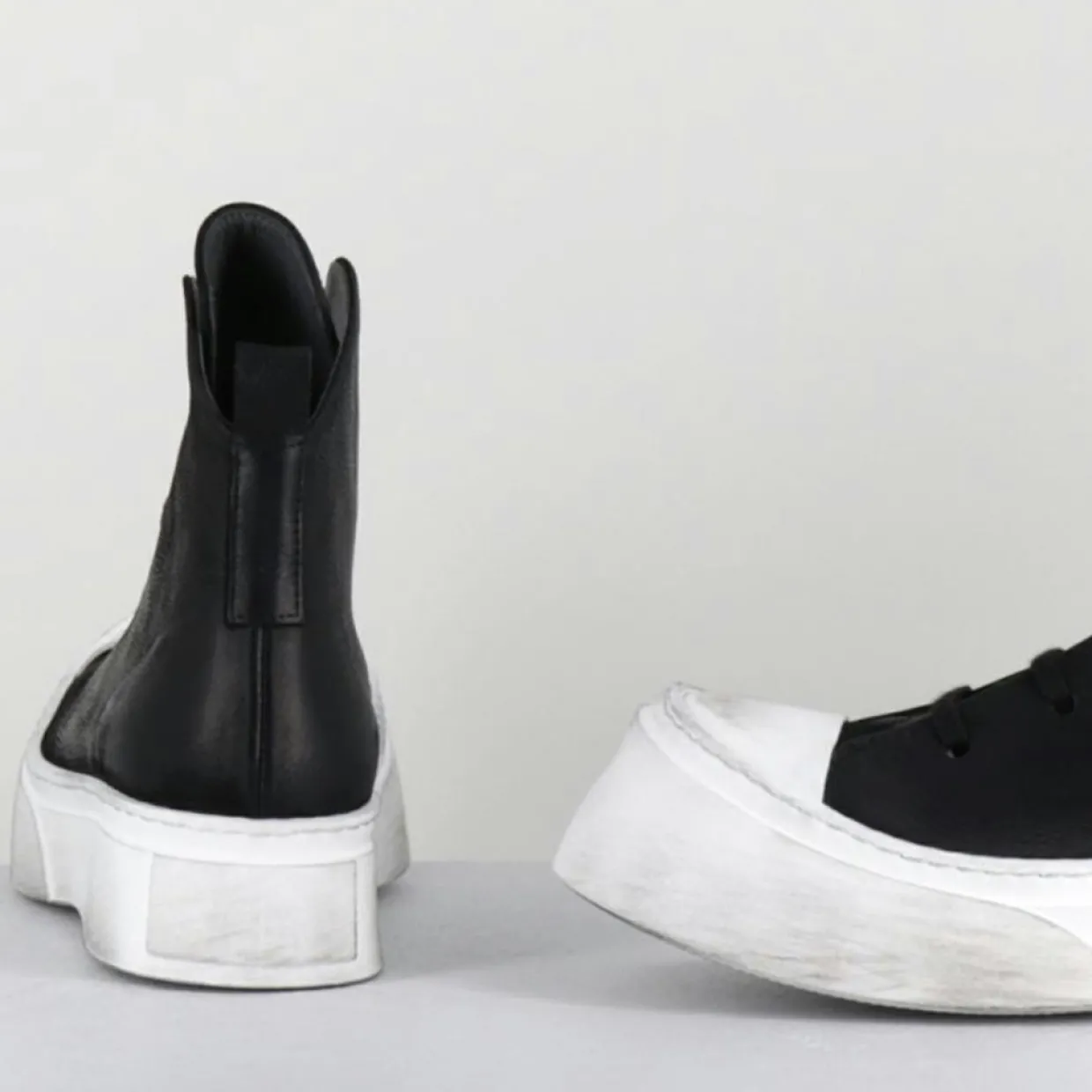 Femme Lofina Baskets^Sneakers en Cuir 3543 noires - Talon : 5cm