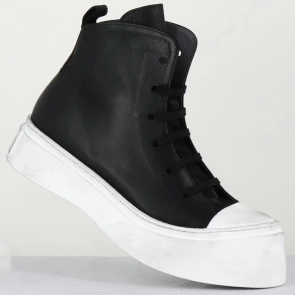 Femme Lofina Baskets^Sneakers en Cuir 3543 noires - Talon : 5cm