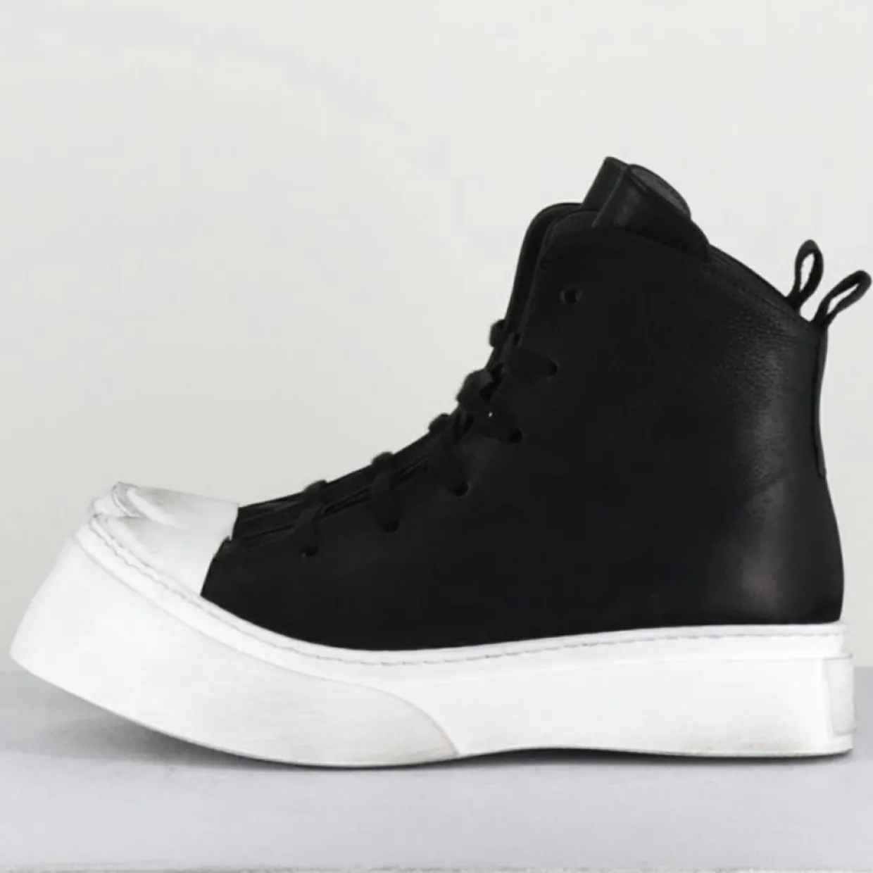 Femme Lofina Baskets^Sneakers en Cuir 3543 noires - Talon : 5cm