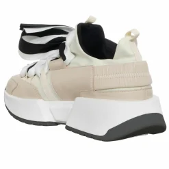 Femme Loretta Pettinari Baskets^Sneakers en Cuir & Toile Lorena beige/rose/noir - Plateforme 5 cm