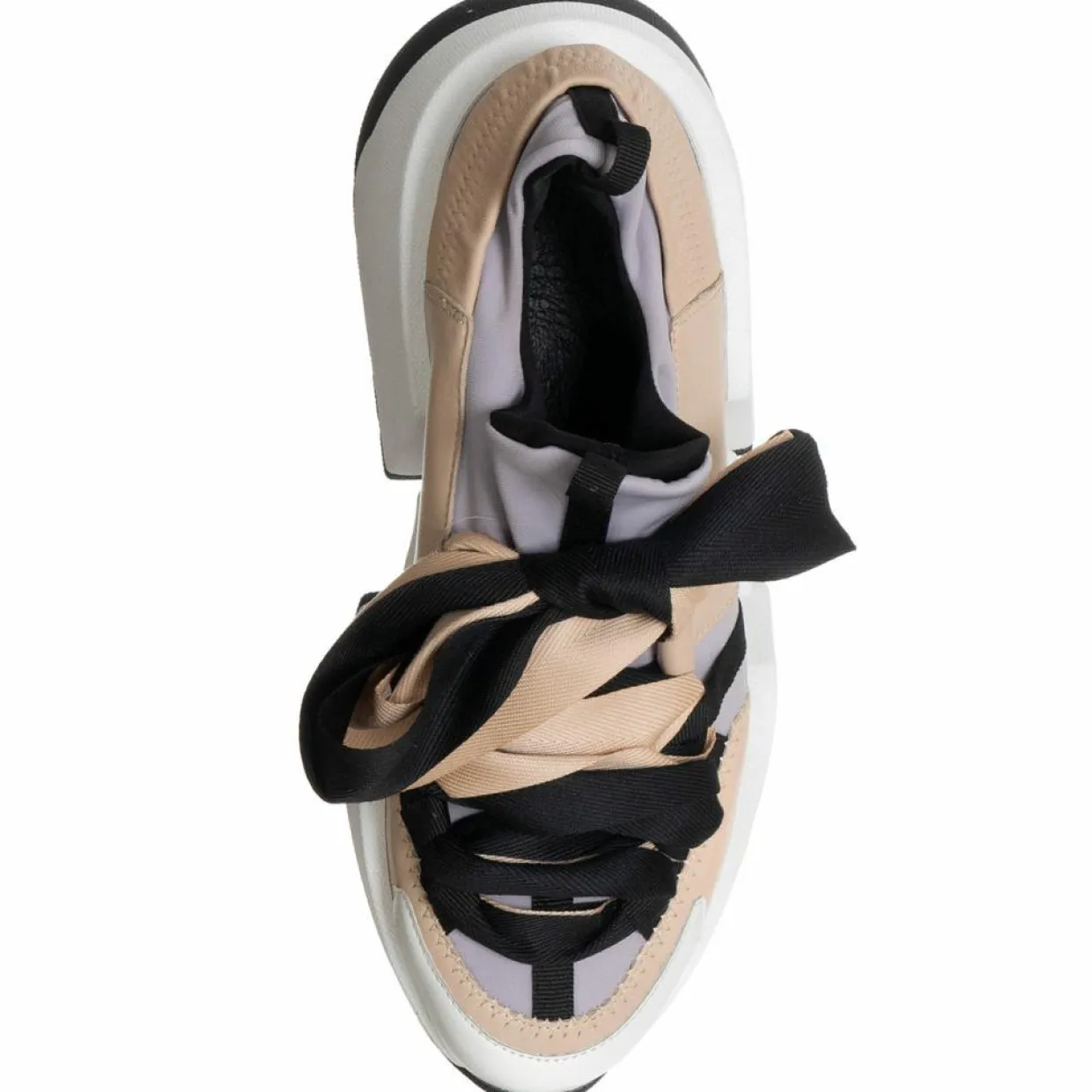 Sneakers en Cuir & Toile Lorena lilas/rose/noir - Plateforme 5 cm-Loretta Pettinari Online