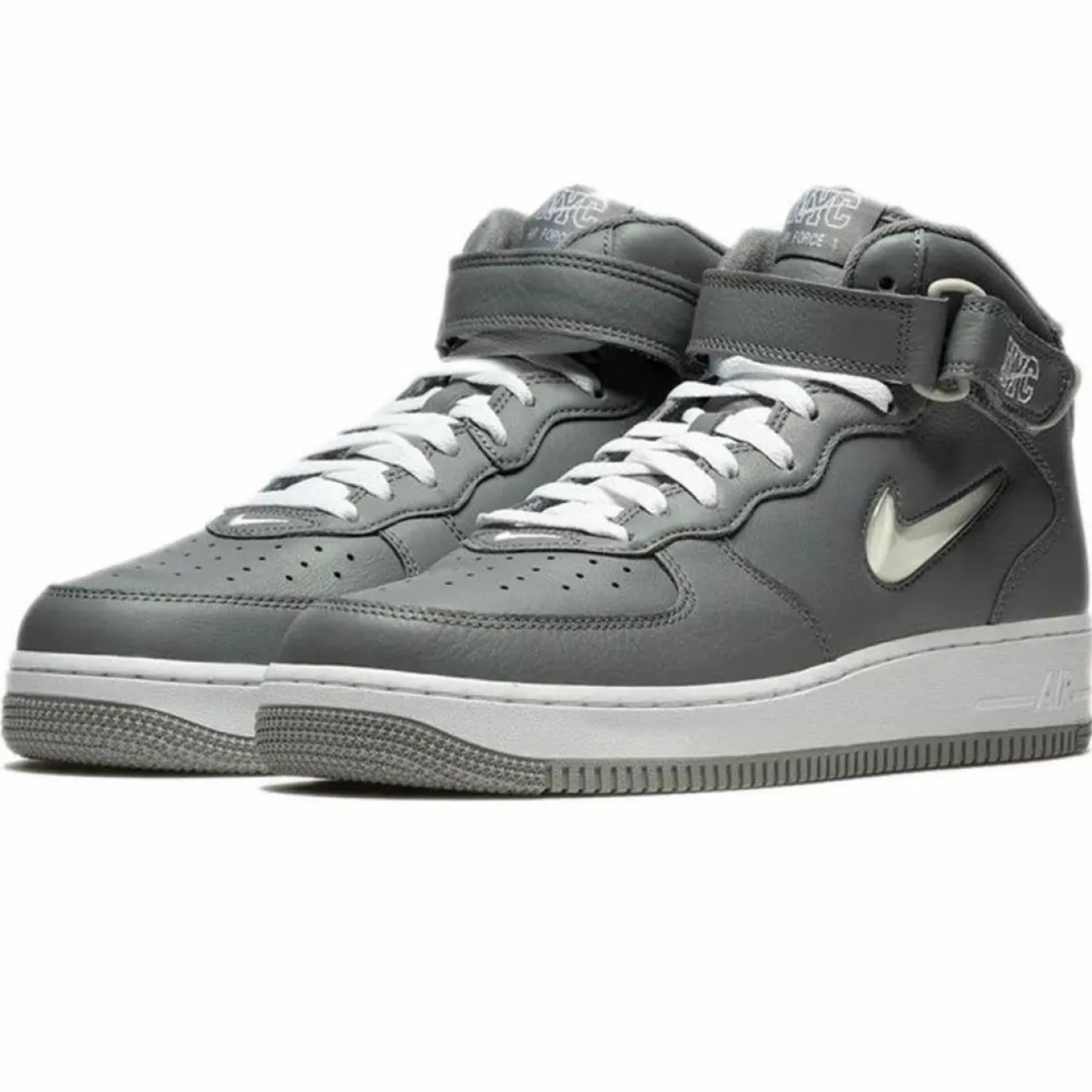 Sneakers en Cuir Air Force Mid Jewel Nyc grises-Nike Best