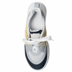 Sneakers en Cuir Bianca blanc/gris/noir/jaune - Talon 5 cm-Loretta Pettinari