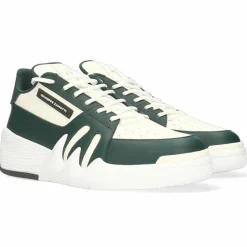 Sneakers en Cuir blanc/vert-Giuseppe Zanotti Discount