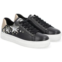 Femme Liu-Jo Baskets^Sneakers en Cuir Chila noir/argenté