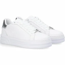 Femme Liu-Jo Baskets^Sneakers en Cuir Cleo blanc/argenté