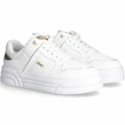 Sneakers en Cuir Cleo blanc/doré/noir-Liu-Jo Outlet