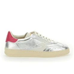 Sneakers en cuir Club argentées-Moa Concept Discount