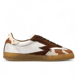 Femme Moa Concept Baskets^Sneakers en cuir Club blanc/marron