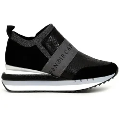 Sneakers en Cuir Donatella noires-CafèNoir