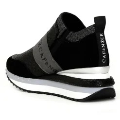 Sneakers en Cuir Donatella noires-CafèNoir