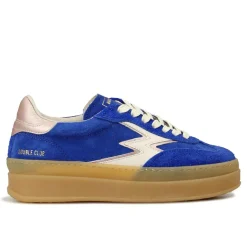 Femme Moa Concept Baskets^Sneakers en Cuir Double Club bleu roi