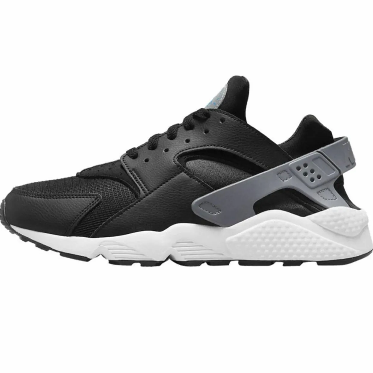 Homme Nike Baskets^Sneakers en Cuir et Mesh Air Huarache Run noir/gris