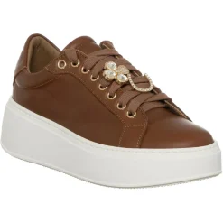 Femme Loretta Pettinari Baskets^Sneakers en Cuir Garance marron