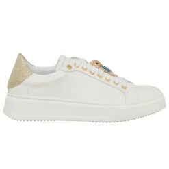 Femme Loretta Pettinari Baskets^Sneakers en Cuir Gufo blanc/doré