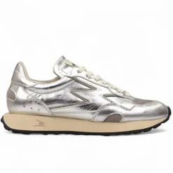 Femme Moa Concept Baskets^Sneakers en Cuir Hype deluxe argentées