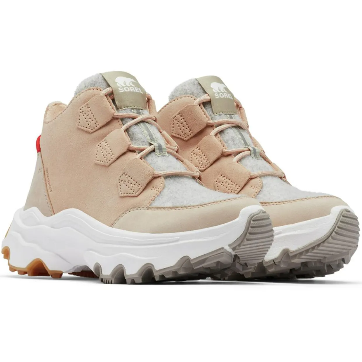 Femme Sorel Baskets^Sneakers en Cuir imperméables Kinetic™ Breakthru Caribou beiges