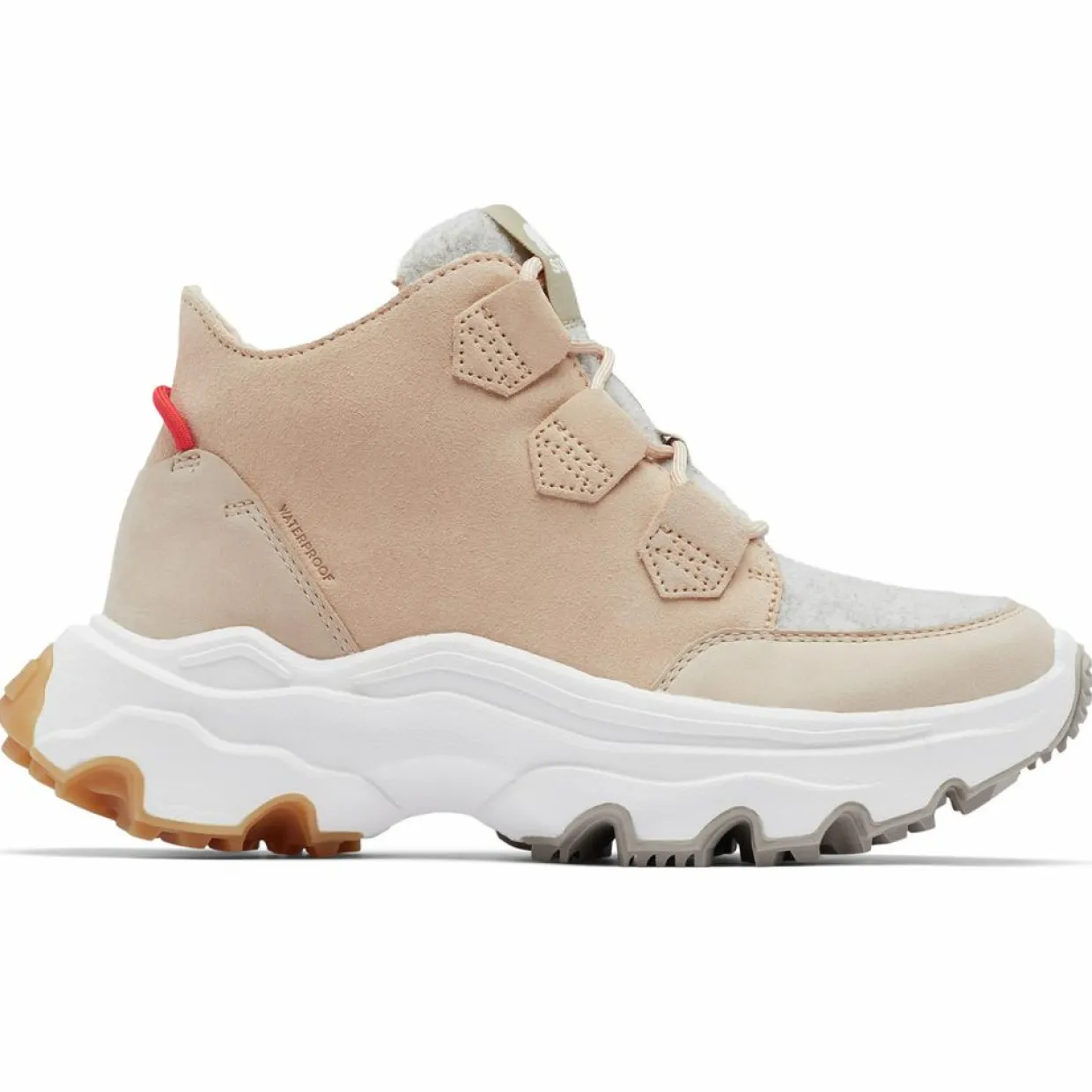Femme Sorel Baskets^Sneakers en Cuir imperméables Kinetic™ Breakthru Caribou beiges