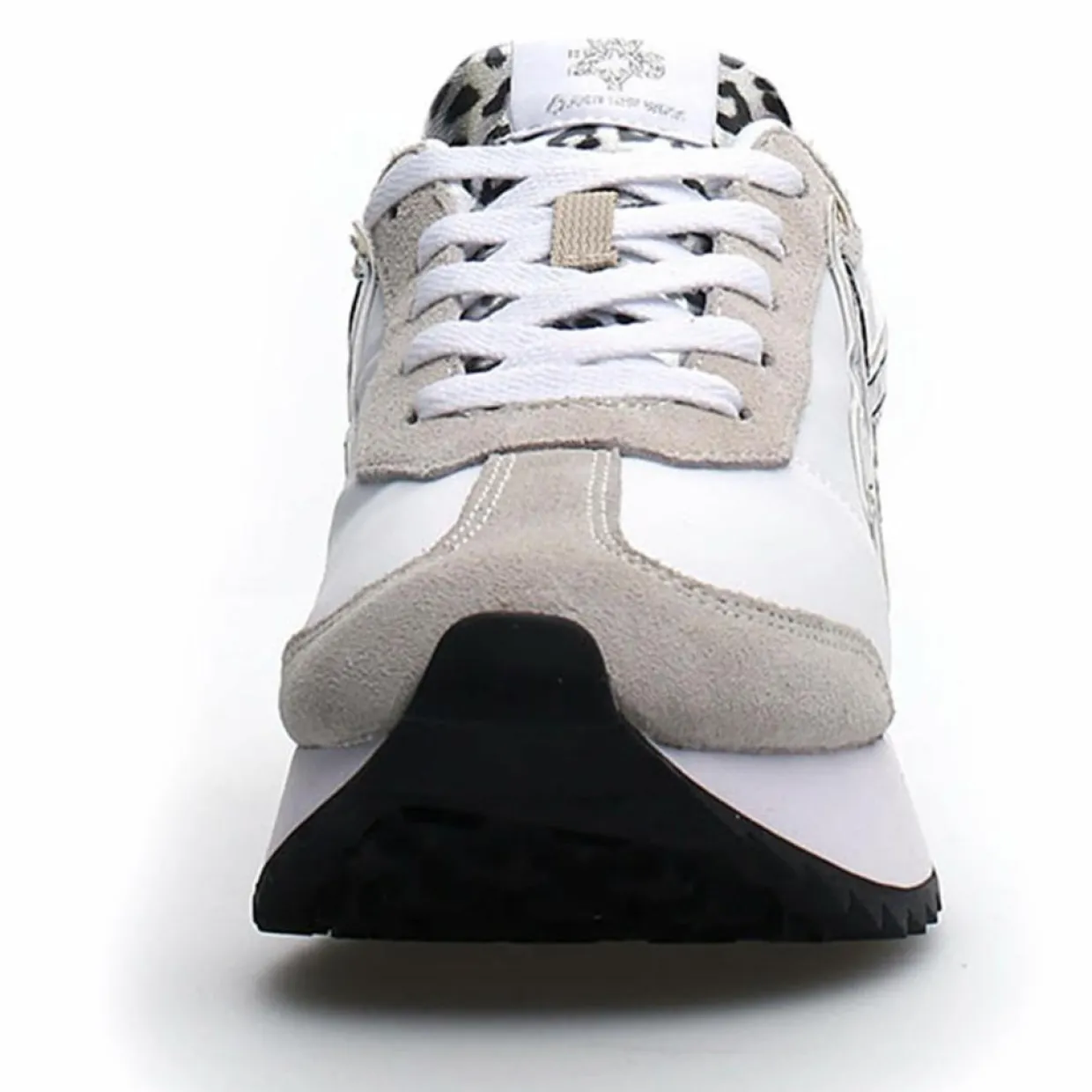 Femme W6YZ Baskets^Sneakers en Cuir Kis blanc/beige/léopard