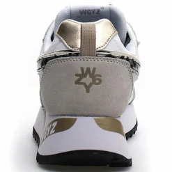 Femme W6YZ Baskets^Sneakers en Cuir Kis blanc/beige/léopard