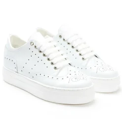 Femme British Passport Baskets^Sneakers en Cuir Luna blanches
