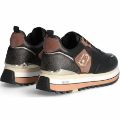 Femme Liu-Jo Baskets^Sneakers en Cuir Mahaut noir/marron