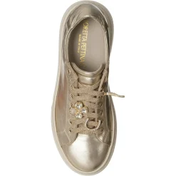 Femme Loretta Pettinari Baskets^Sneakers en Cuir Mathilde dorées