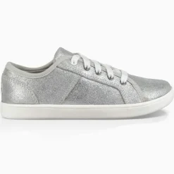 Femme Ugg Baskets^Sneakers en Cuir métallisé Irvin argentées
