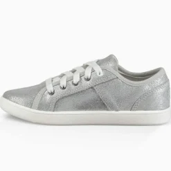Femme Ugg Baskets^Sneakers en Cuir métallisé Irvin argentées