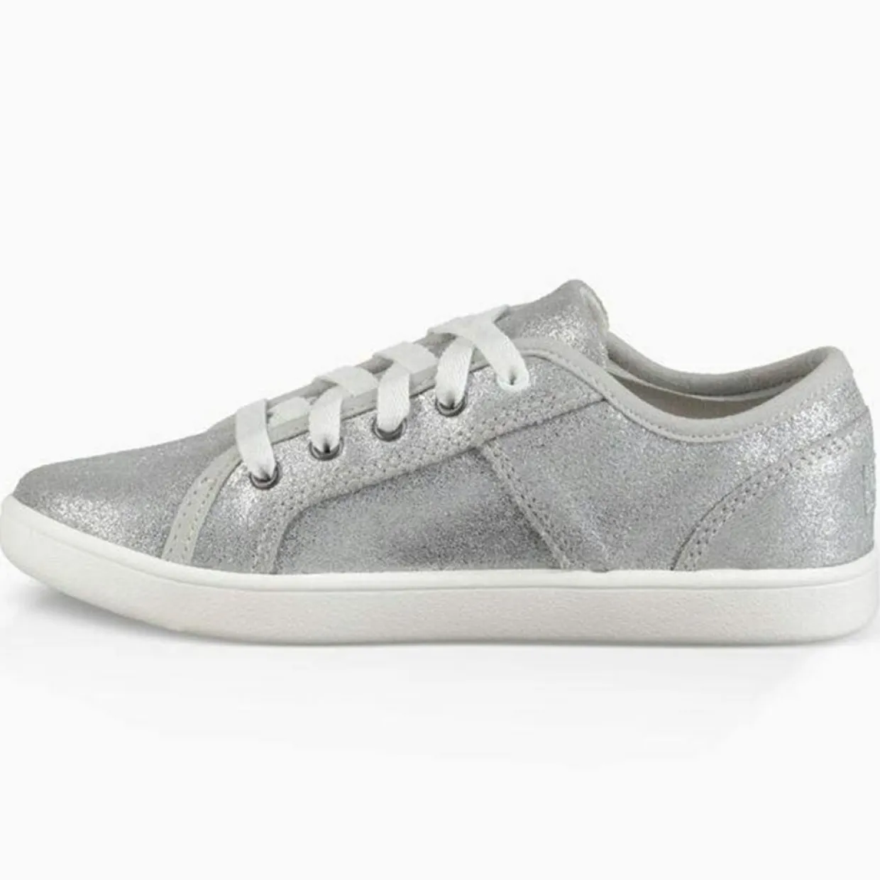 Femme Ugg Baskets^Sneakers en Cuir métallisé Irvin argentées