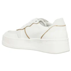 Femme Loretta Pettinari Baskets^Sneakers en Cuir Nabuk blanc/doré