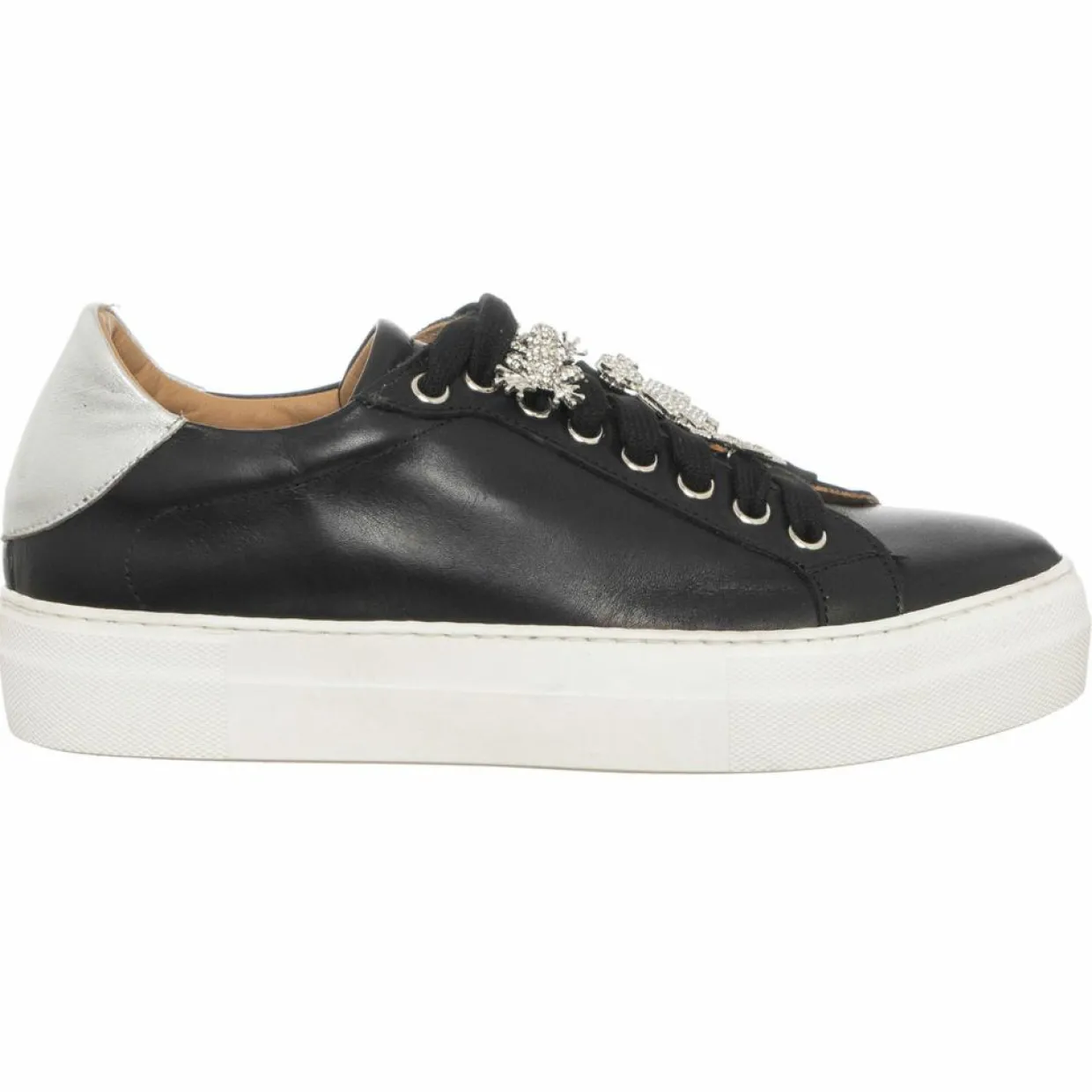 Femme Loretta Pettinari Baskets^Sneakers en Cuir Neila noires - Plateforme 3.5 cm