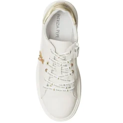 Femme Patrizia Pepe Baskets^Sneakers en Cuir Off blanc cassé