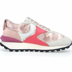 Femme Voile Blanche Baskets^Sneakers en Cuir Qwark blanc/rose