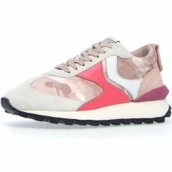 Femme Voile Blanche Baskets^Sneakers en Cuir Qwark blanc/rose