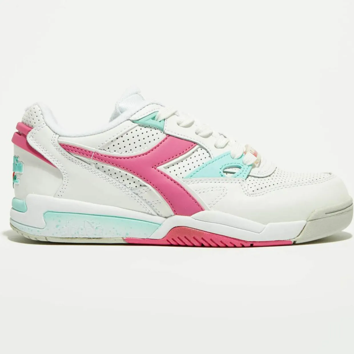 Femme Diadora Baskets^Sneakers en Cuir Rebound Ace rose/blanc/bleu