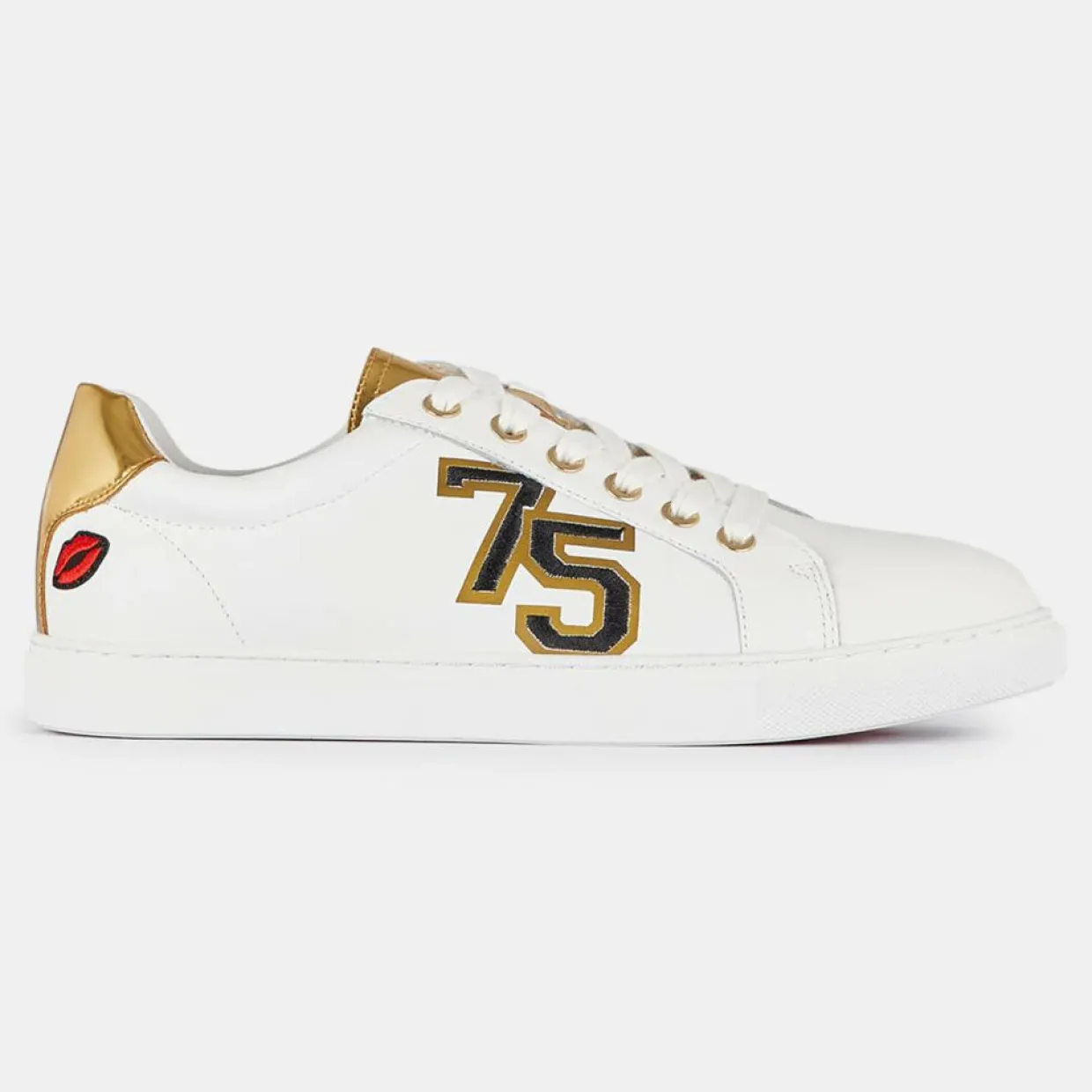 Femme Bons Baisers de Paname Baskets^Sneakers en Cuir Simone blanc/doré