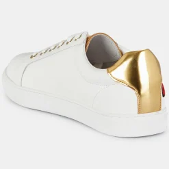 Femme Bons Baisers de Paname Baskets^Sneakers en Cuir Simone blanc/doré