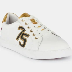 Femme Bons Baisers de Paname Baskets^Sneakers en Cuir Simone blanc/doré