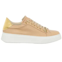 Sneakers en Cuir Sosa beige/Doré/blanc-Loretta Pettinari Sale