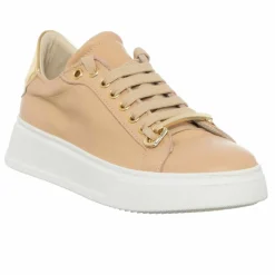 Sneakers en Cuir Sosa beige/Doré/blanc-Loretta Pettinari Sale
